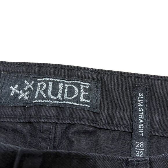RUDE XXX Hot Topic Black Slim Straight Jeans Men’s 28/32 - Picture 5 of 5
